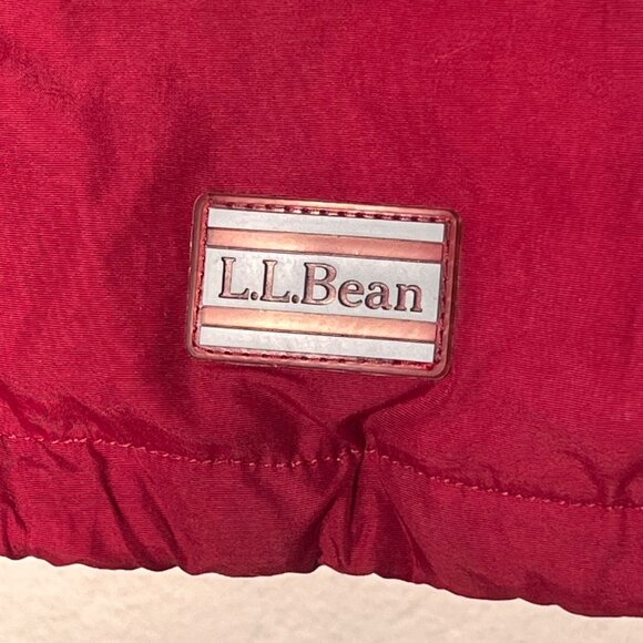 L.L.Bean M Red Pink Hooded Nylon Jacket Detachable Fleece Liner Water-Resistant - Picture 3 of 16